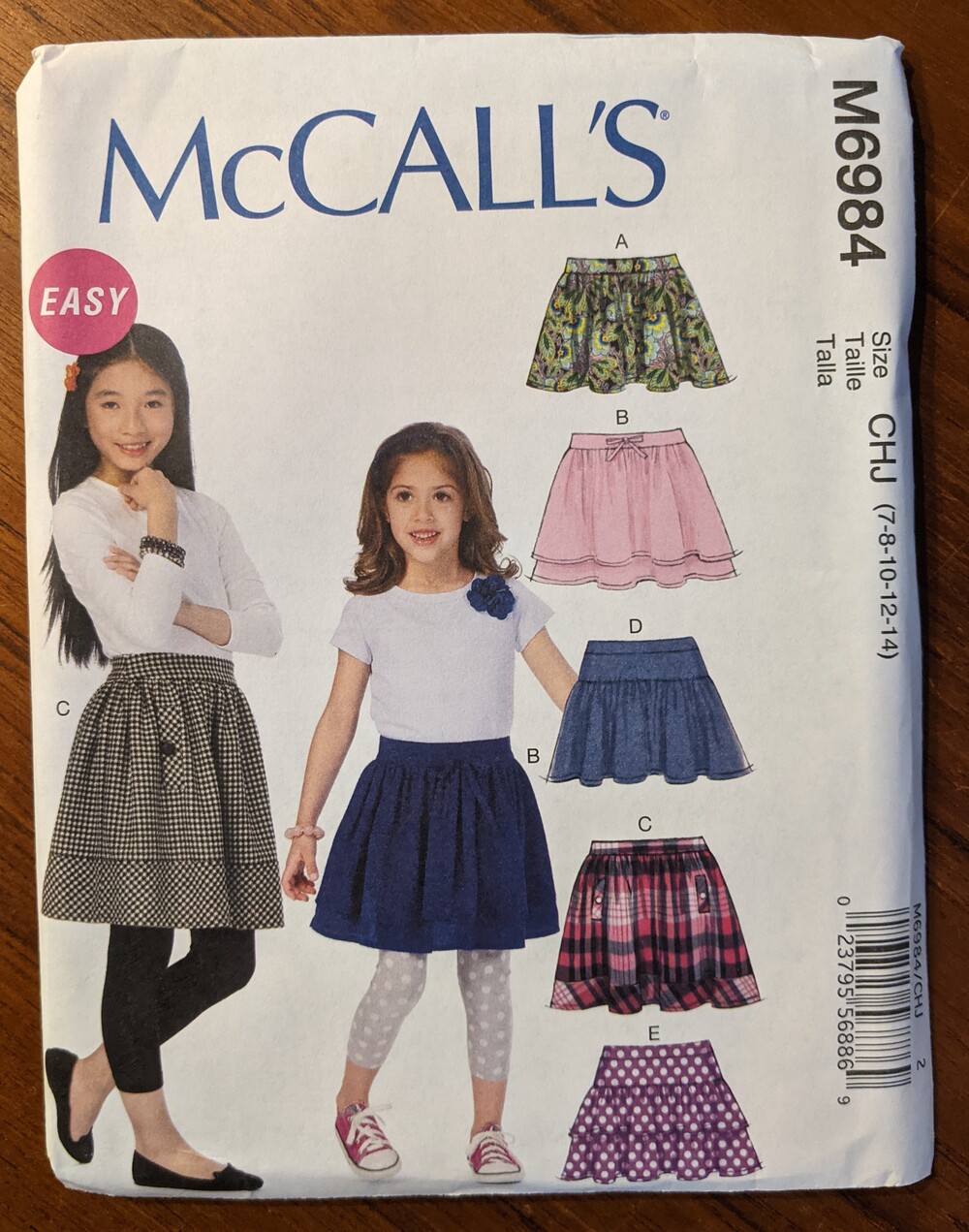 UNCUT McCalls Pattern 6984 Size 7-14 Skirt